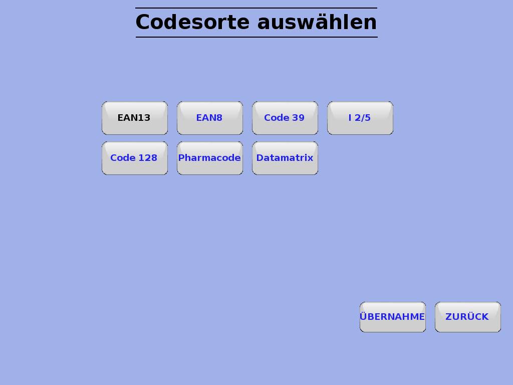 Codesorte wählen